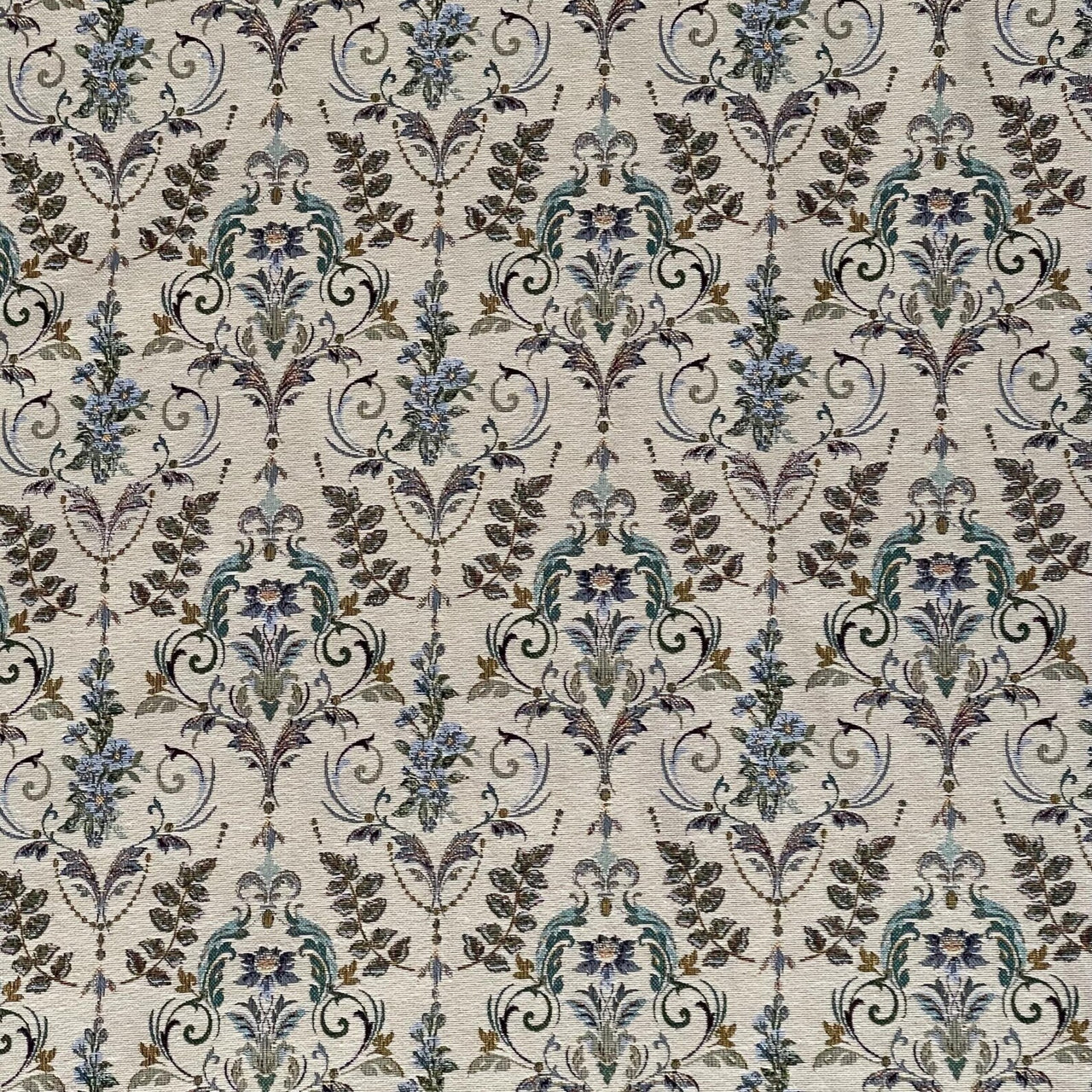 Neutral floral tapestry fabric for curtains