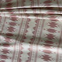 Thumbnail for Boho tribal fabric blush pink with repeating geometric motifs and natural base