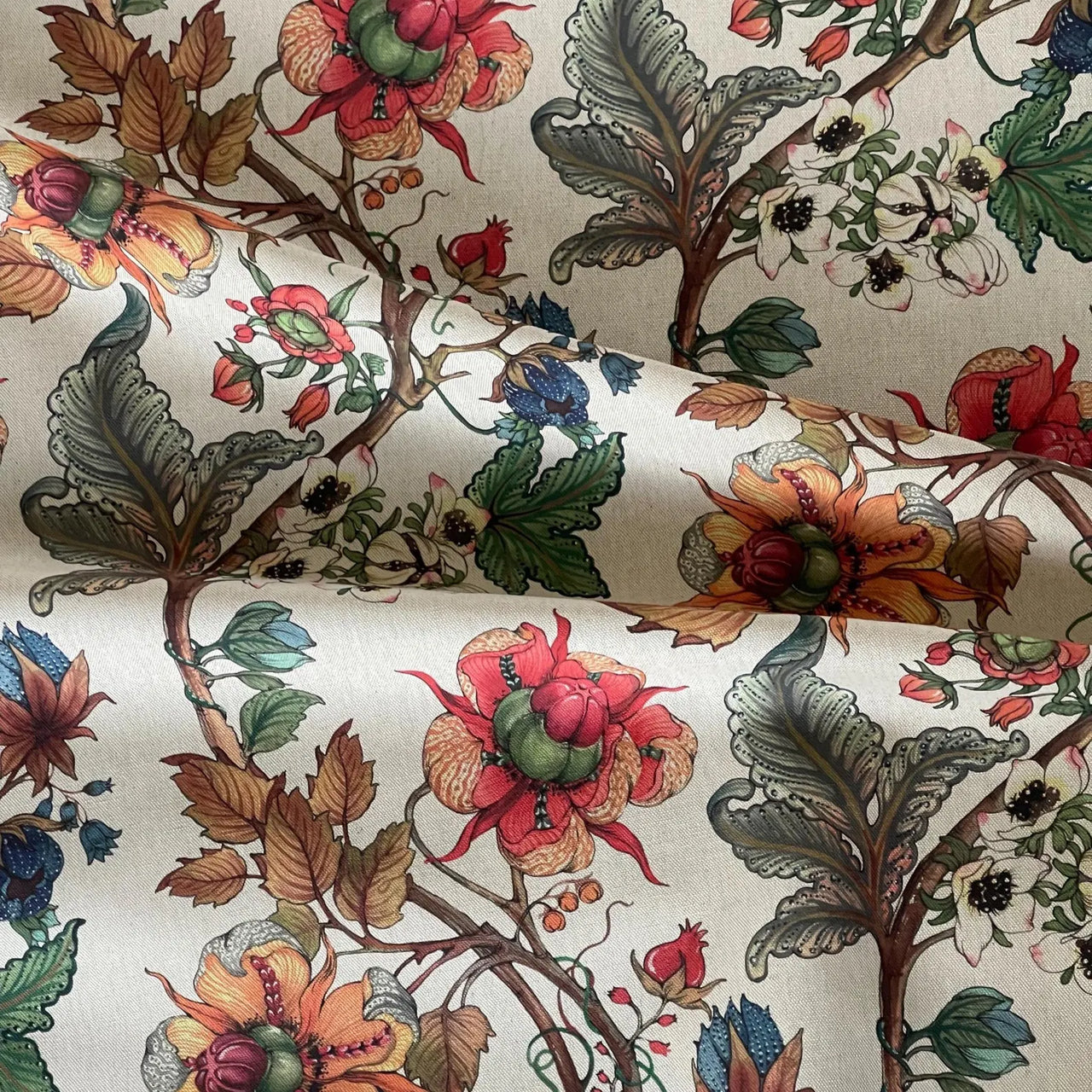 Romantic garden floral cotton fabric