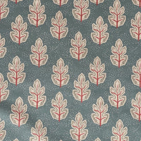 Thumbnail for Nordic leaf print fabric with subtle dotted texture