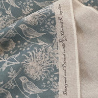 Thumbnail for Soft blue floral fabric with birds