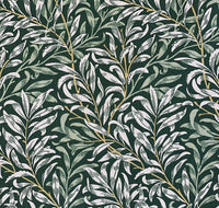 Thumbnail for William Morris Willow Boughs green fabric with leaves pattern.