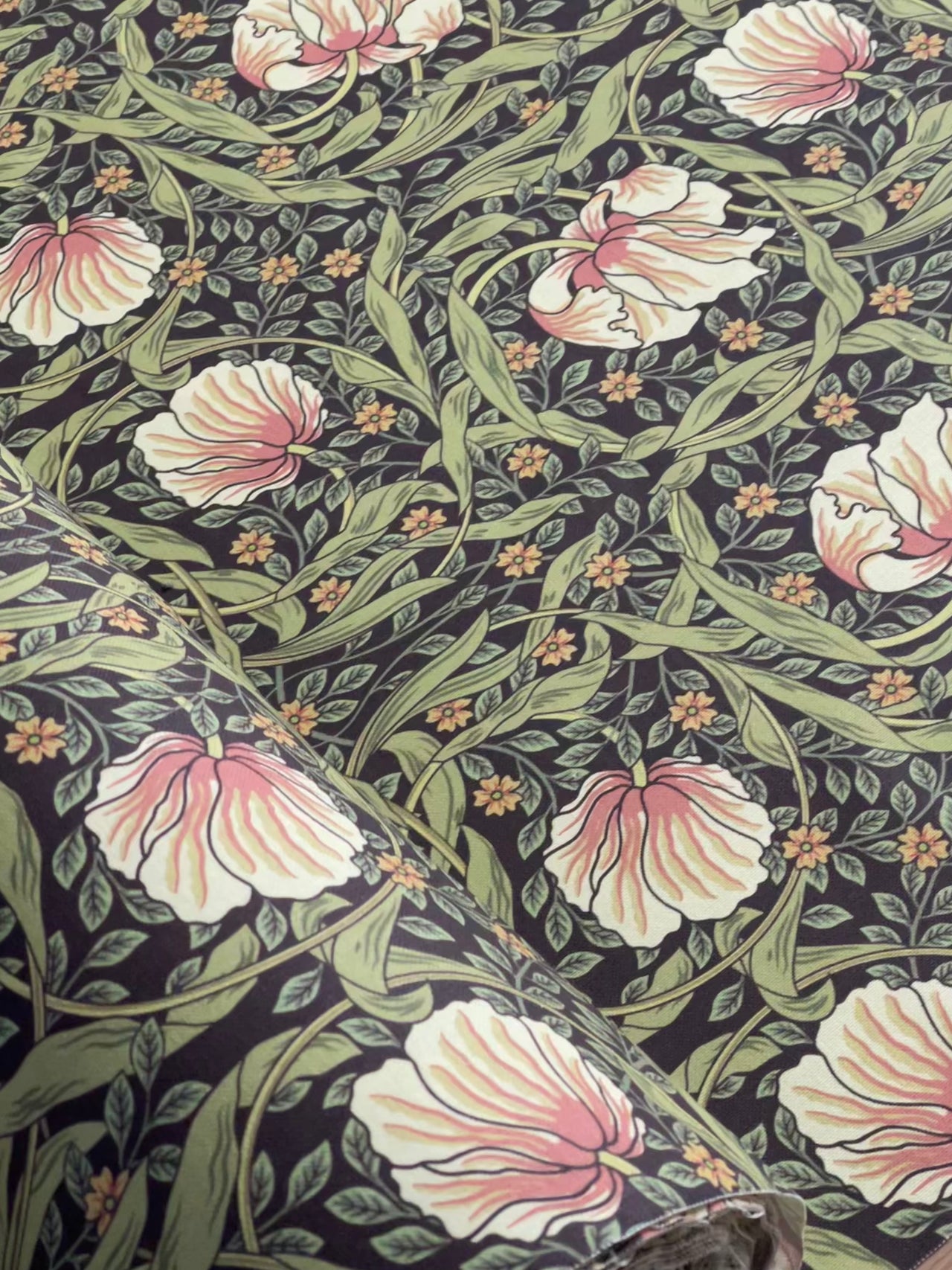 William Morris Pimpernel Pattern Curtains - Custom-Made to Measure, Pencil Pleat, Bespoke Home Decor - Pair of Elegant Drapes