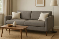 Thumbnail for Small-scale houndstooth fabric on contemporary sofa – ideal for Scandinavian, Japandi, or modern rustic interiors.

