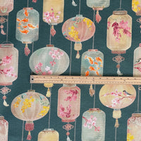 Thumbnail for Decorative fabric with birds and lanterns pattern