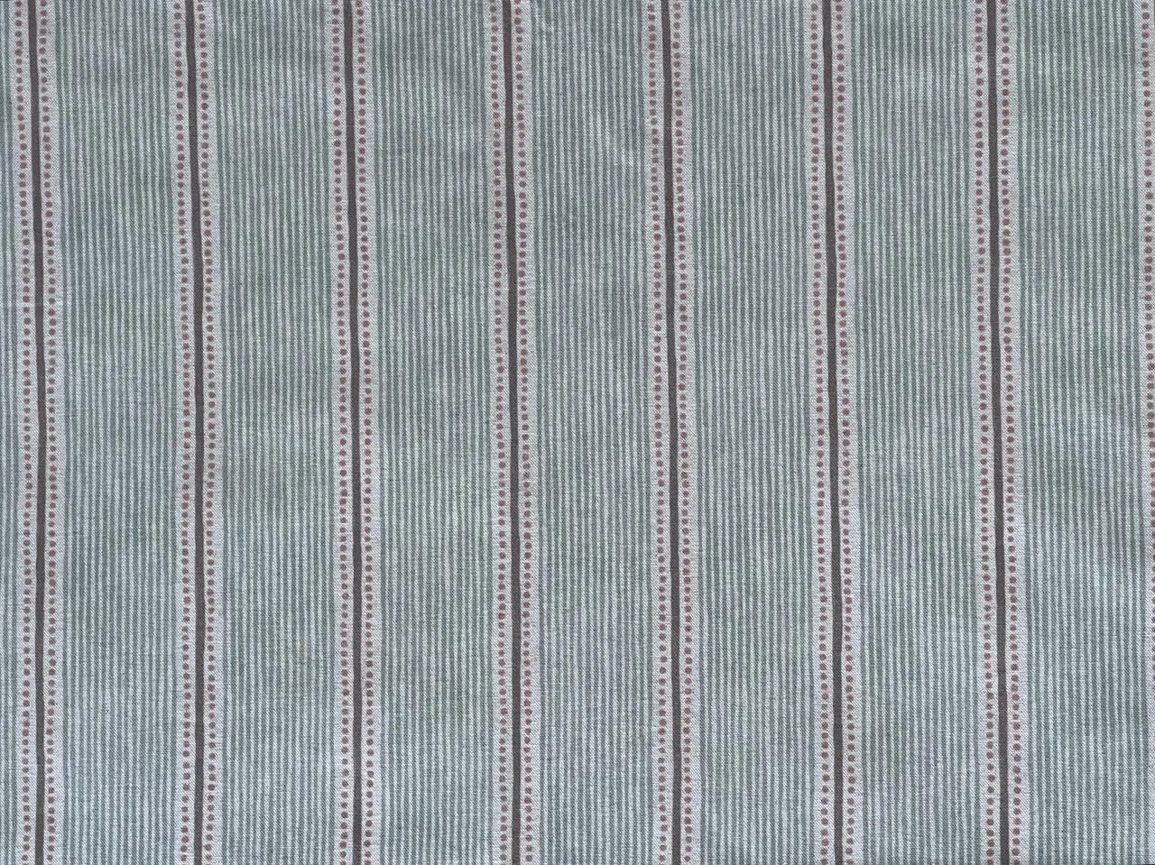 Woven striped cotton linen fabric with dotted accents