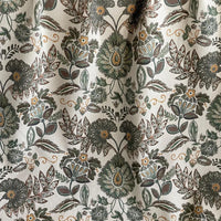 Thumbnail for Verdant heirloom floral cotton linen look fabric with heritage botanical pattern