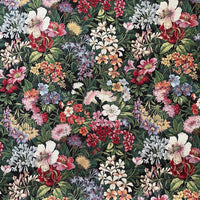 Thumbnail for Luxury decorative fabric featuring romantic night-garden floral arrangement.