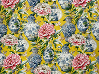 Thumbnail for Chinoiserie-style fabric pattern with butterflies and large florals