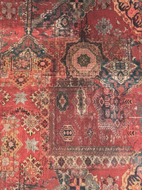 Thumbnail for Cotton fabric for Roman blinds with kilim rug pattern.