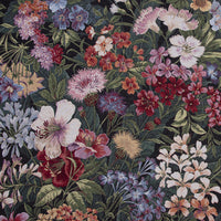 Thumbnail for Luxury Midnight Garden tapestry fabric with richly woven multicolour floral design.
