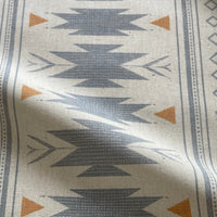 Thumbnail for Blue geometric fabric with Aztec stripe design for home decor