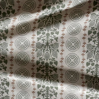 Thumbnail for Farmhouse style fabric with sage green floral motifs and heritage pattern