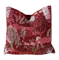 Thumbnail for Luxury red Baobab tree cushion cover coral gold botanical design