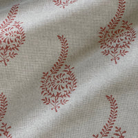 Thumbnail for Coral block print cotton blend fabric for curtains and blinds