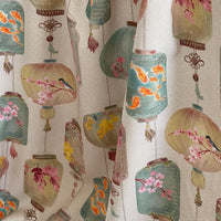Thumbnail for Fabric with colorful lanterns and floral cherry blossom details