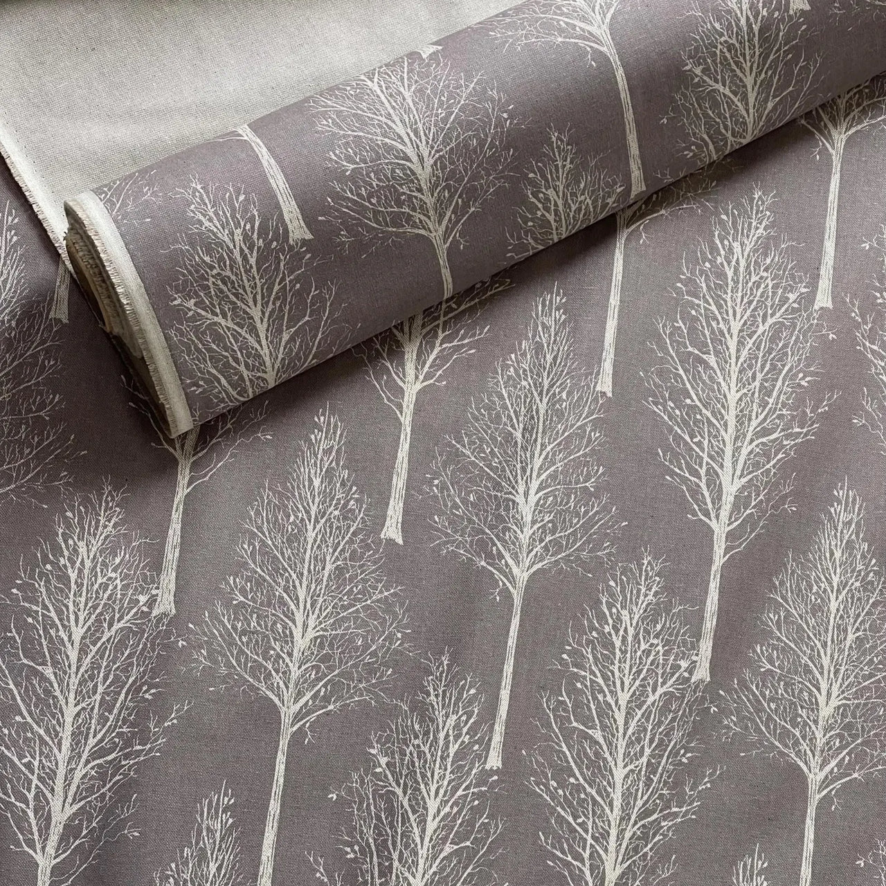 Taupe grey Scandinavian forest pattern for home décor projects