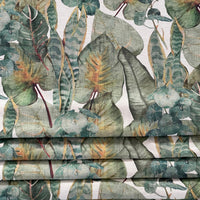 Thumbnail for Beige and green jungle print home fabric