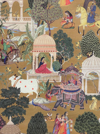 Thumbnail for Mughal architecture and tree motifs on cotton