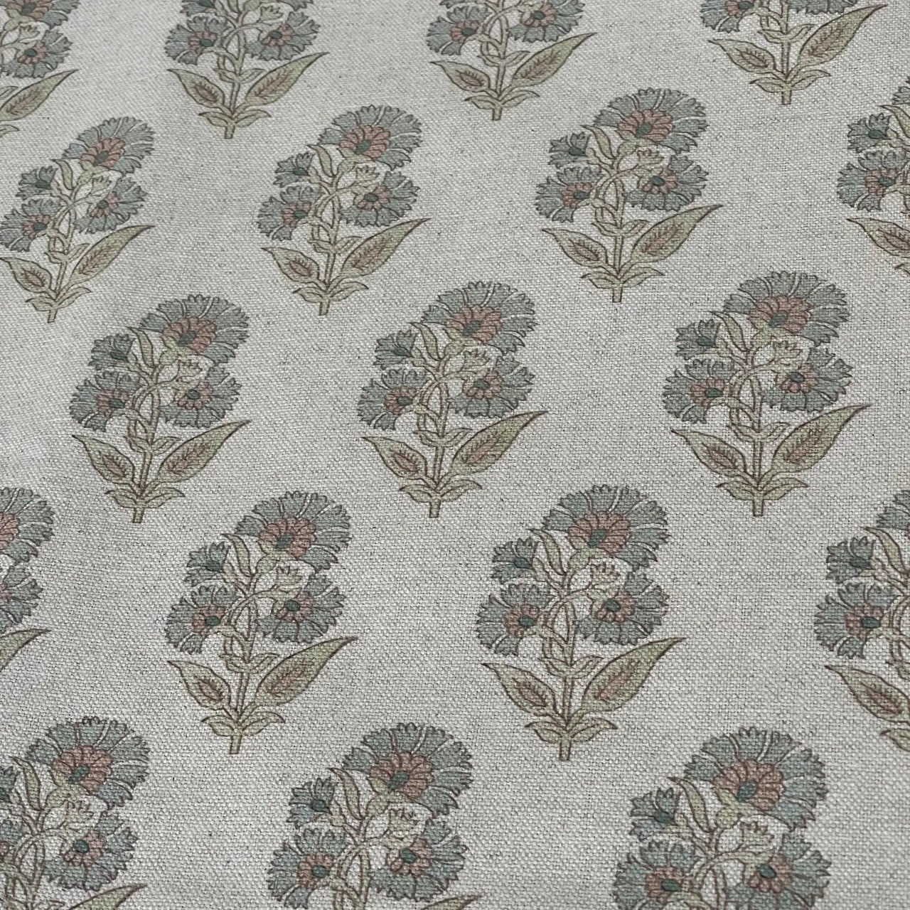 Meadow floral fabric with calming natural tones and texture