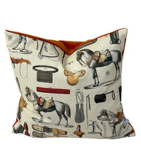 Thumbnail for Stack of multiple sizes of horse print cushion covers.