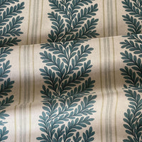 Thumbnail for Botanical fern stripe interior fabric with linen style texture
