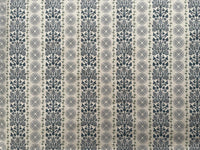 Thumbnail for Traditional botanical medallion fabric in navy blue and soft green tones