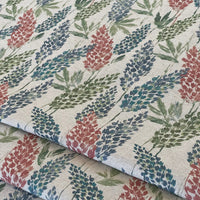 Thumbnail for Repeating clover pattern on rustic cotton fabric