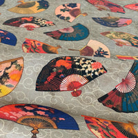 Thumbnail for Japanese cultural fan motif curtain and Roman blind fabric
