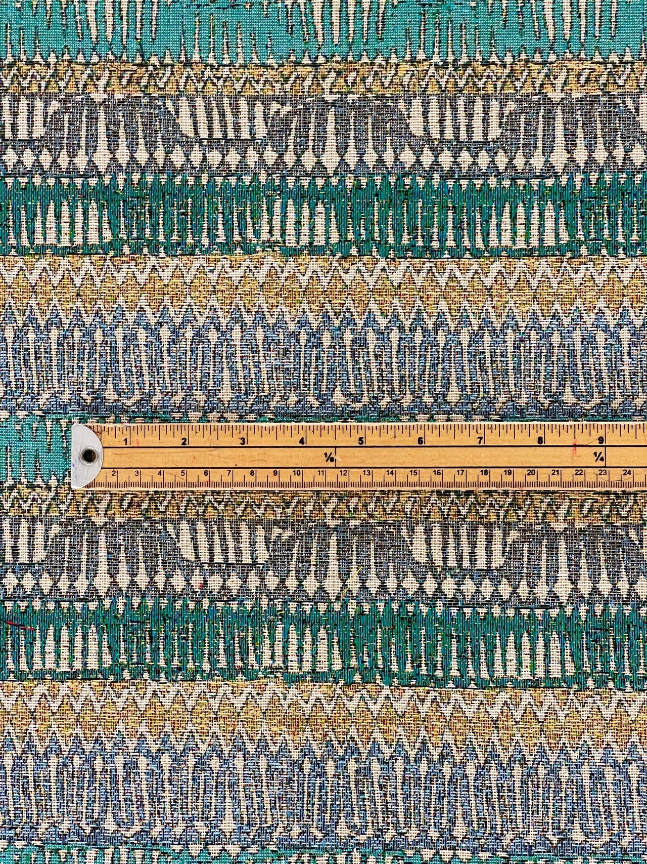 Luxurious kilim-style woven stripe fabric