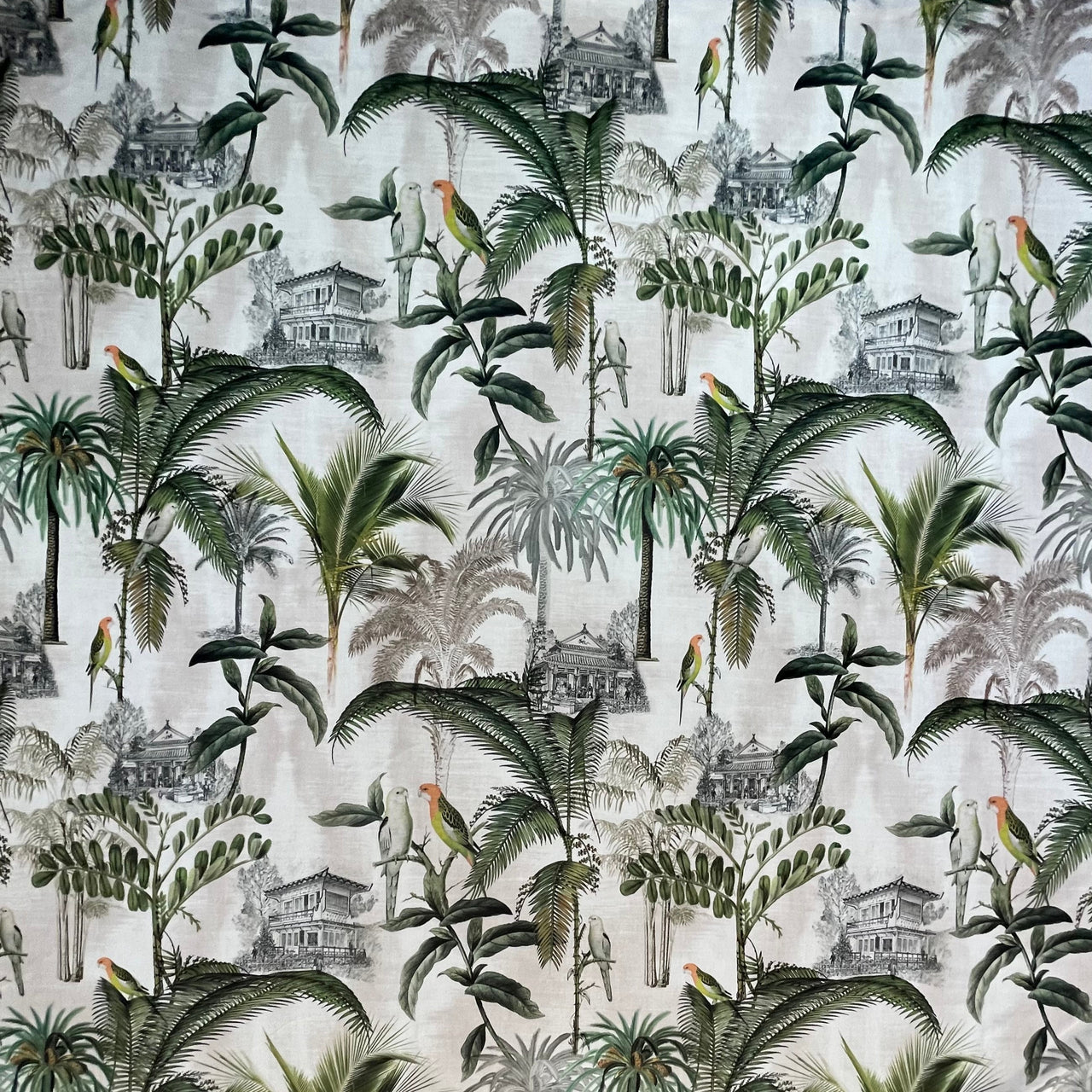 Decorative fabric with tropical jungle design