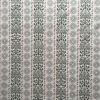 Thumbnail for Elegant folk botanical upholstery fabric with vertical stripe medallion pattern