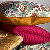 Thumbnail for Woven Kilim decorative pillow with rich colors.