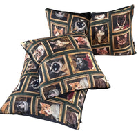 Thumbnail for Artistic throw pillow with whimsical baroque cats