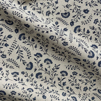 Thumbnail for Premium woven floral fabric with indigo botanical country print