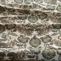 Thumbnail for Heritage floral print fabric with soft neutral and green tones