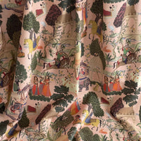 Thumbnail for Pink and green printed Mughal design fabric