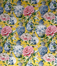 Thumbnail for Luxury cotton fabric with vase and bloom pattern