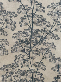 Thumbnail for Indigo floral fabric with detailed cow parsley stems and natural texture