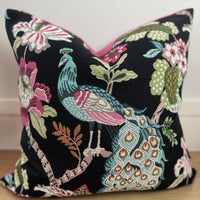 Thumbnail for Stylish accent cushion featuring a peacock bird.


