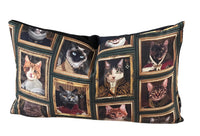 Thumbnail for Noble cat artwork in gold frames on decor pillow