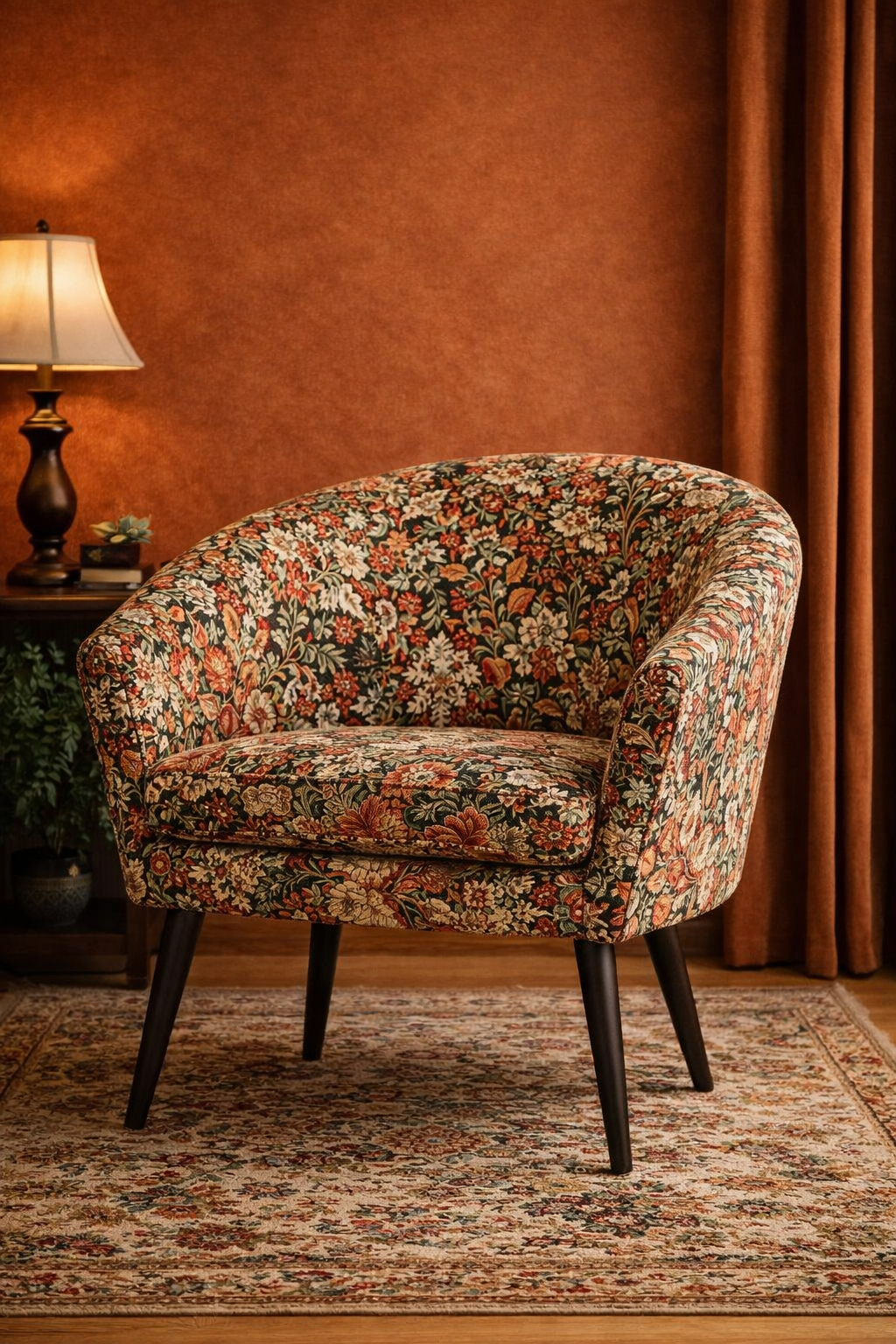 Woven autumn foliage fabric for curtains and soft furnishings