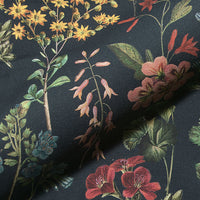 Thumbnail for Elegant black fabric with vintage flower print

