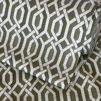 Thumbnail for High-quality patterned cotton roll – green geometric design for bespoke blinds
