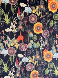 Thumbnail for Colorful floral and insect pattern on a dark background