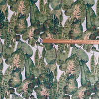 Thumbnail for Fabric with leaf pattern and a ruler for scale on a white background
