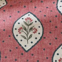 Thumbnail for Rosewood floral medallion fabric in dusty rose with linen look texture