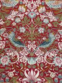Thumbnail for Custom William Morris Roman Blinds / Red and Green Cotton with Strawberry Thief Pattern - Made to Measure for Home Decor