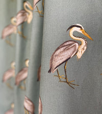 Thumbnail for Herons Printed Cotton Fabric by The Meter Grey Sewing Material Birds Textile