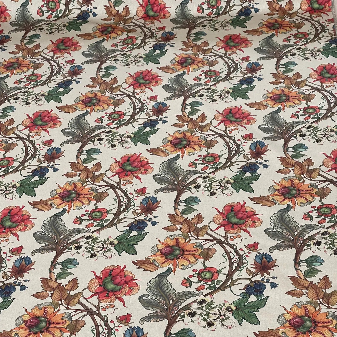 Cottagecore floral cotton fabric for interiors